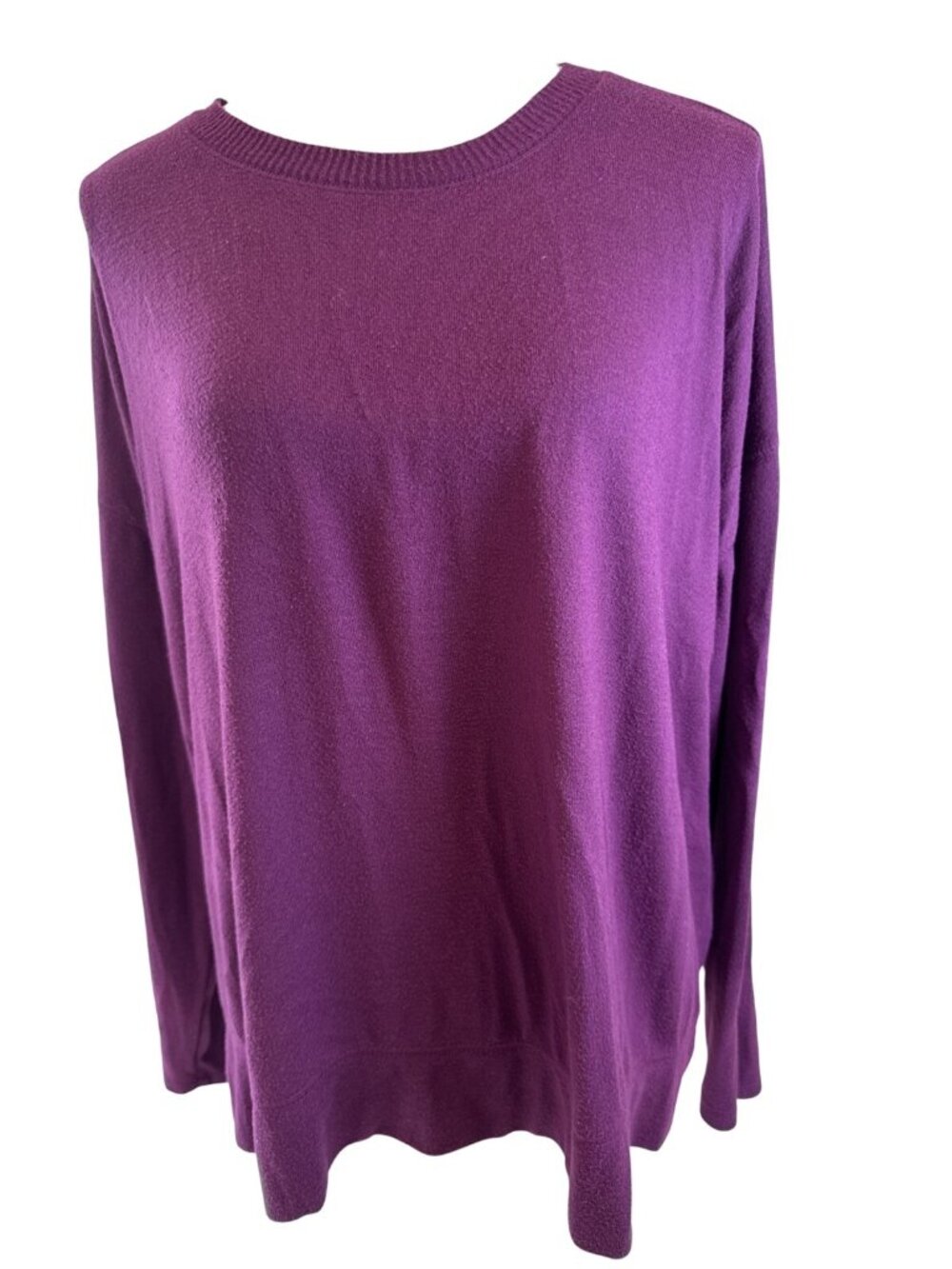 Lucky Brand Womens Purple Knit Sweater XL Long Sleeve Relaxed Fit